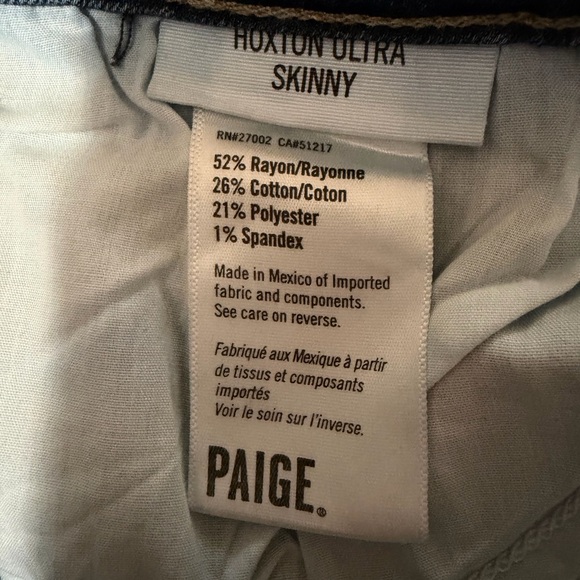 PAIGE Hoxton Ultra Skinny Dark Blue Denim Pants 31 - Picture 5 of 5